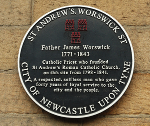 Famous People plaque honouring Father Worswick